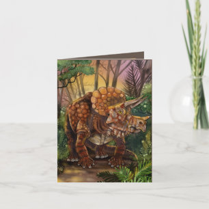 Triceratops Forest Birthday Card