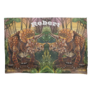 Triceratops Forest Customize your own Name Pillowcase
