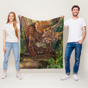 Triceratops Forest Fleece Blanket