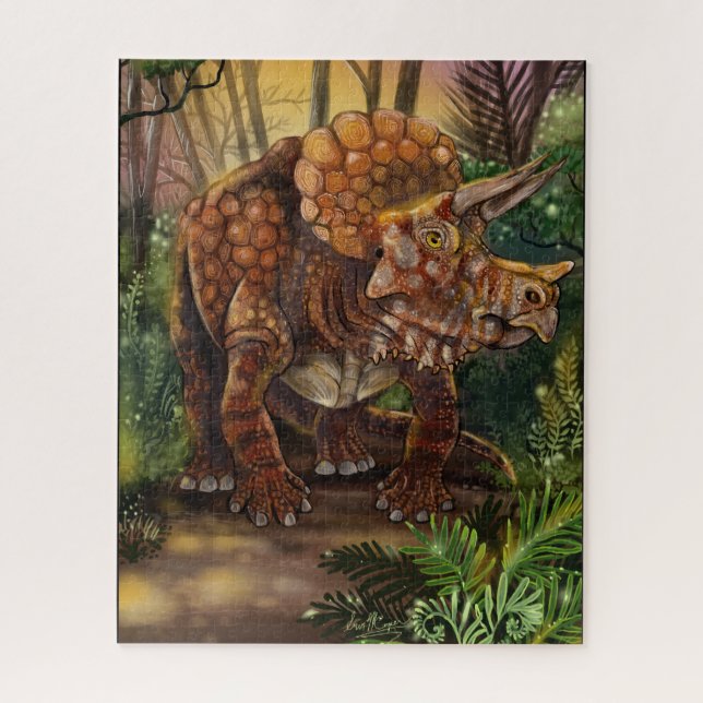 Triceratops Forest Jigsaw Puzzle (Vertical)