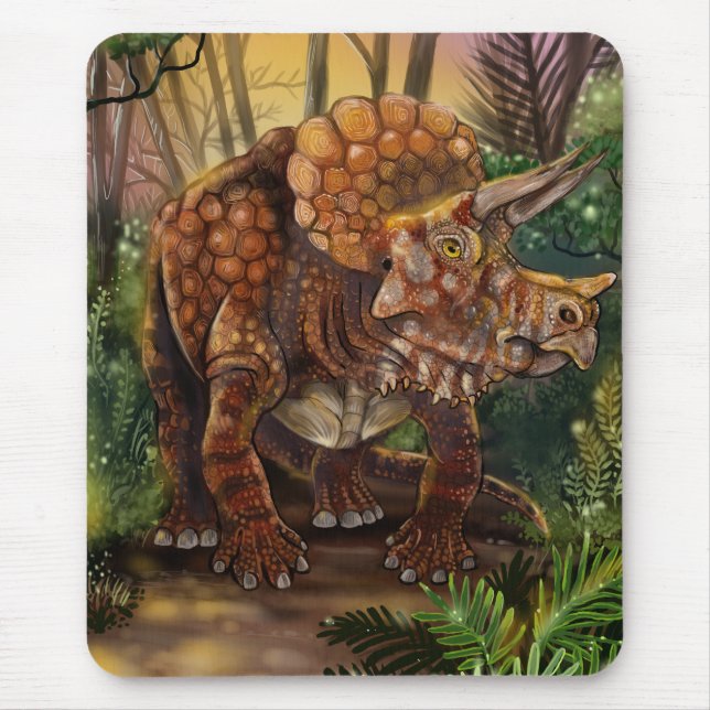 Triceratops Forest Mouse Pad (Front)