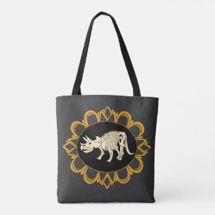 Triceratops Fossil Cameo Tote Bag