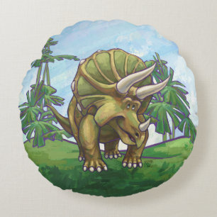 Triceratops Gifts & Accessories Round Pillow