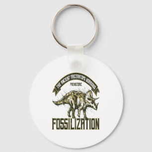 Triceratops I Dinosaur Horridus Ancient Fossils Re Keychain