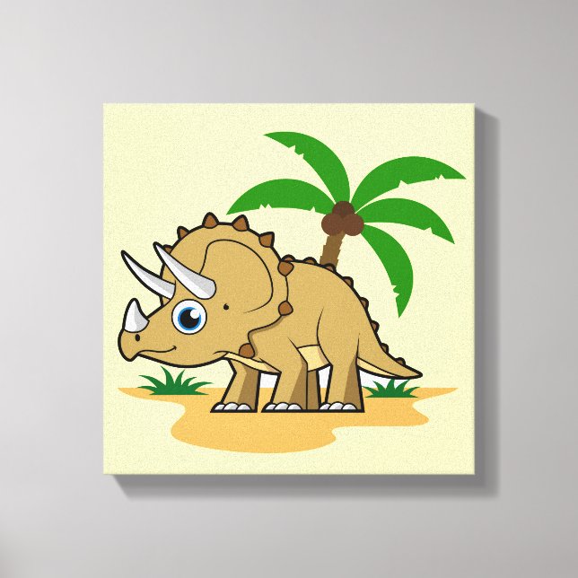 Triceratops In A Tropical Climate. Canvas Print (Front)