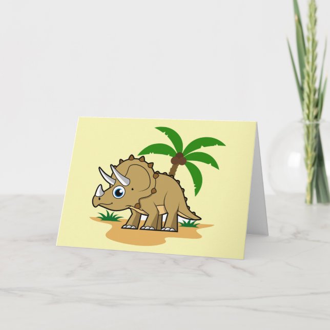 Triceratops In A Tropical Climate. Card (Front)