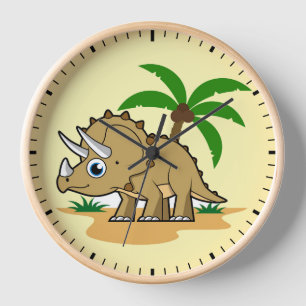 Triceratops In A Tropical Climate. Clock
