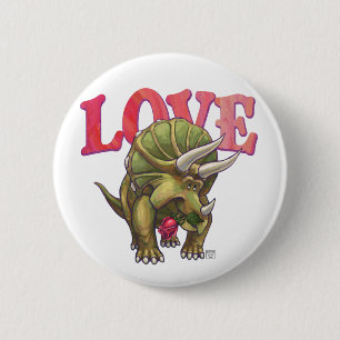 Triceratops In Love Valentine's Day 2 Inch Round Button