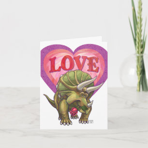 Triceratops In Love Valentine's Day Holiday Card