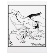 Tricératops - Page Coloriage.