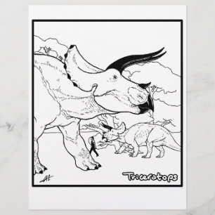 Tricératops - Page Coloriage.
