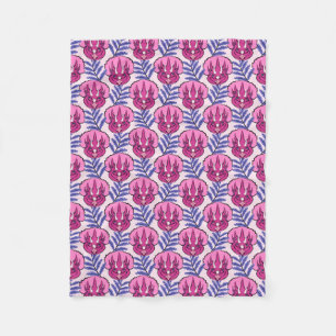 Triceratops Pretty Pink Dinosaur Pattern Fleece Blanket