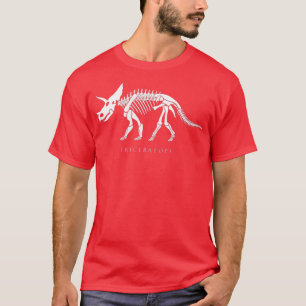 Triceratops Skeleton Three Horn Dinosaur Bones Din T-Shirt