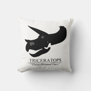 Triceratops Skull Throw Pillow