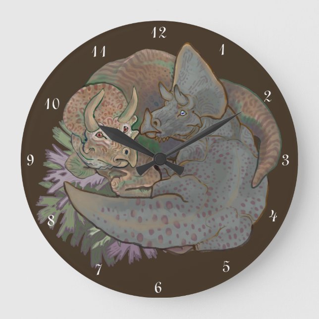 Triceratops Snuggles Large Clock (Front)