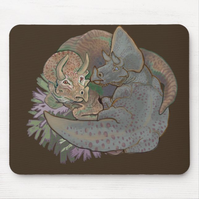 Triceratops Snuggles Mouse Pad (Front)