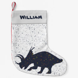 Triceratops Splatter Paint Christmas Stocking