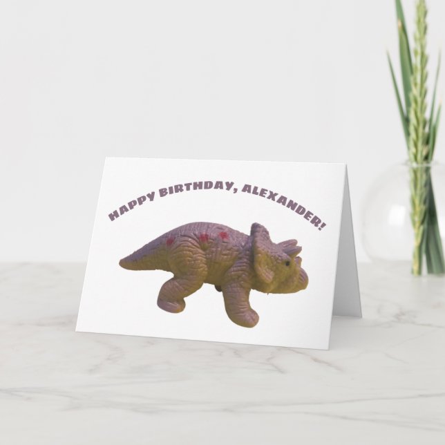 Triceratops Toy Dinosaur Custom Birthday Card (Front)