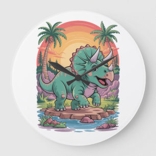 Triceratops triumph large clock