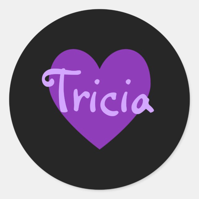 Tricia in Purple Classic Round Sticker (Front)