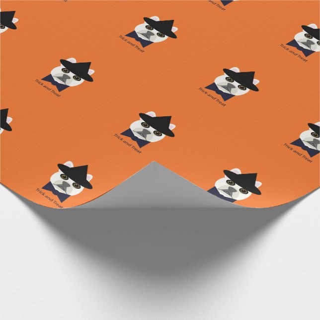 Trick and treat bulldog wrapping paper (Corner)