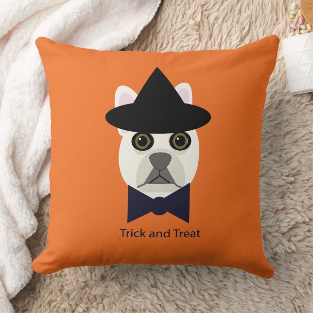 TRICK AND TREAT FRENCHIE THROW PILLOW (Blanket)