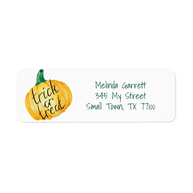 Trick citrouille ou traitement Halloween Adresse p (Devant)