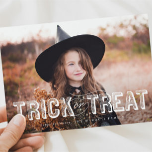 Trick d'Halloween ou Carte photo de traitement