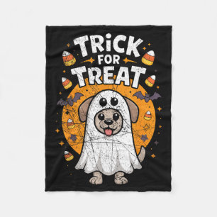 Trick For Treat Funny Puppy Lover - Dog Ghost Fleece Blanket