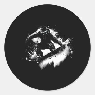 Trick Jump Nose Grab Snowboarding Classic Round Sticker