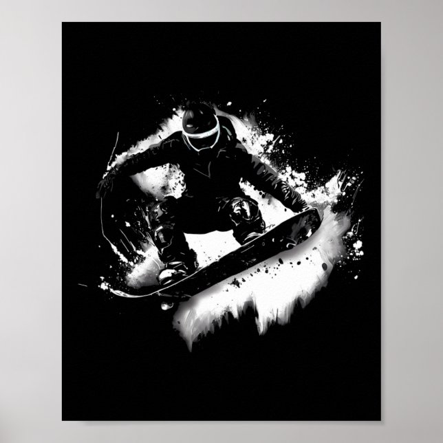 Trick Jump Nose Grab Snowboarding  Poster (Front)