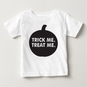 Trick Me Treat Me, Black White Baby T-Shirt