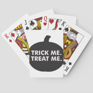 Trick Me Treat Me, Black White Playing Cards