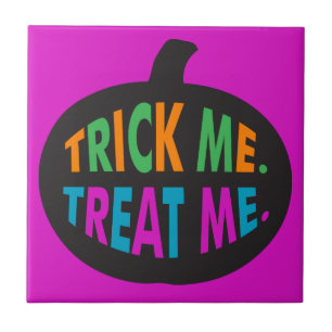 Trick Me Treat Me, Halloween Multi-Color Tile