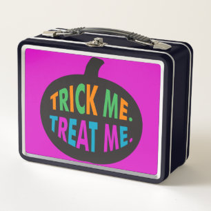 Trick Me Treat Me, Halloween Multi-Colour Metal Lunch Box