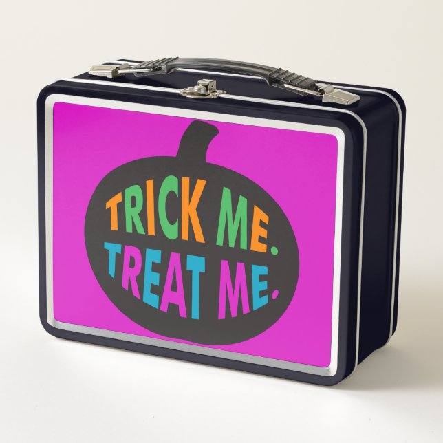 Trick Me Treat Me, Halloween Multi-Colour Metal Lunch Box (Front)