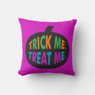 Trick Me Treat Me, Halloween Multi-Colour Throw Pillow
