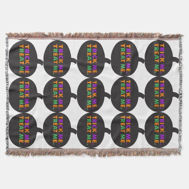 Trick Me Treat Me Multi-Colours Throw Blanket (Front)