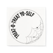 trick-o-treat yo-self luxury napkin - halloween