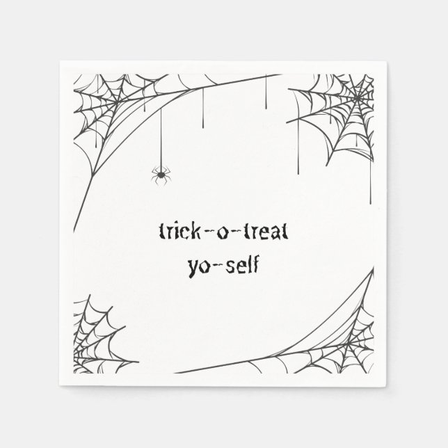 trick o treat yo self luxury napkin - halloween (Front)
