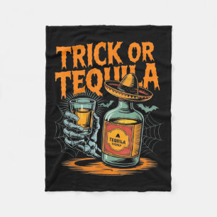 Trick or Bartender Men Women Funny Halloween Fleece Blanket