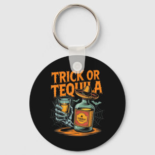 Trick or Bartender Men Women Funny Halloween Keychain