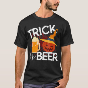 Trick Or Beer Funny Halloween Drinking T-Shirt