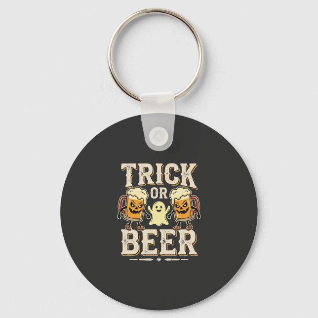 Trick or Beer Halloween Beer Design_1 Keychain (Front)