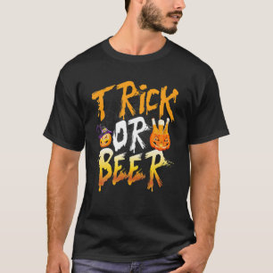 Trick Or Beer Halloween Pumpkin Costume Alcohol Me T-Shirt