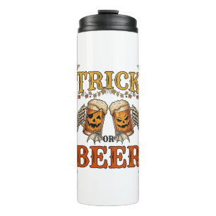 Trick Or Beer Halloween Pumpkin Mug Skeleton Hands