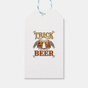 Trick Or Beer Halloween Pumpkin Mug Skeleton Hands Gift Tags
