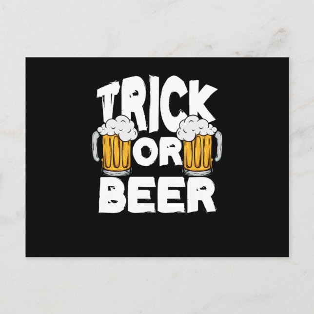 Trick Or Beer Halloween Pumpkin Trick Or Treat Gif Postcard (Front)