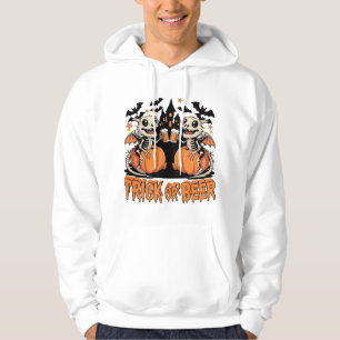 Trick or Beer Halloween Skeleton Dragons Hoodie
