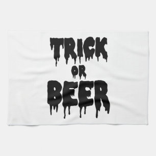trick or beer kitchen towel